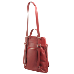 Tosca Blu Essential Leather u-zip backpack