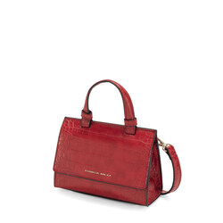 Mago Merlino Small handbag with crocodile print, red