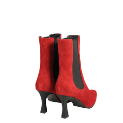 Alice Suede high-heeled ankle boot, red, 40 EU