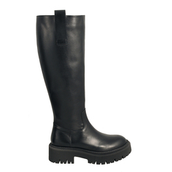 Incantesimo Leather boot with coloured rubber sole, black, 40 EU