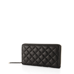 Folletti Large zip-around leather wallet, black