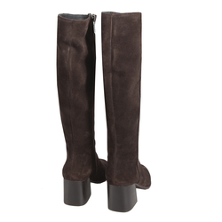 Bosco Leather high-heeled boot, dark brown, 39 EU