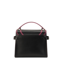 Biancaneve Medium two-tone leather handbag, black/plum