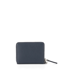 Gnomo Medium zip-around leather wallet, blue