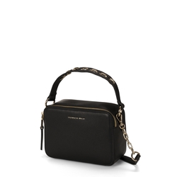Lampone Small tumbled leather handbag, black