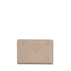 Button Wallets Medium leather wallet with double opening, mud