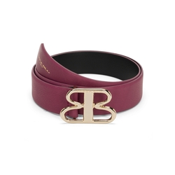Tosca Blu Regular leather belt with TB buckle, plum, 85 EU