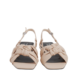 Lampedusa Braided leather low-heel sandal, pink, 40 EU