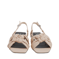 Lampedusa Braided leather low-heel sandal, pink, 35 EU
