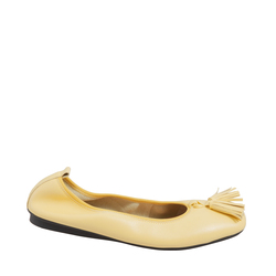 Cattolica Leather ballet pump with tassels, yellow, 41 EU