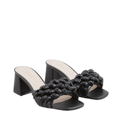 Chioggia Mid-heel woven slipper, black, 40 EU