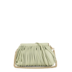Ananas Small clutch bag with fringes, green