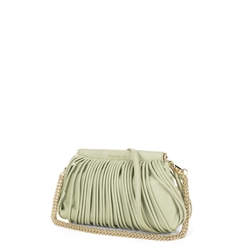 Ananas Small clutch bag with fringes, green