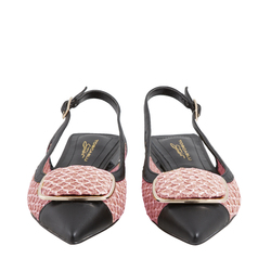 Igea Slingback court shoes with low heel in raffia, pink, 40 EU