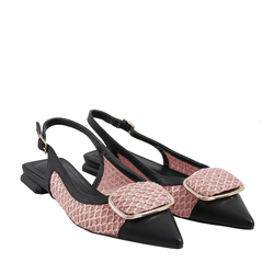 Igea Slingback court shoes with low heel in raffia, pink, 36 EU