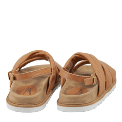Lipari Tumbled leather low-heel sandal, brown, 36 EU