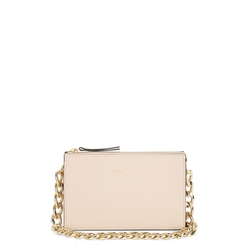 Lavanda Small leather crossbody bag with chain, pink