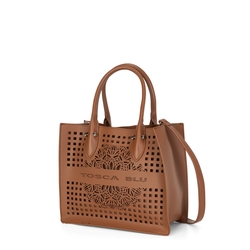 Bergamotto Medium perforated handbag, brown