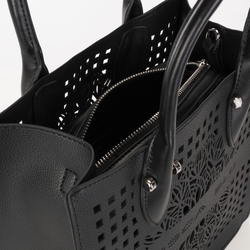 Bergamotto Medium perforated handbag, black