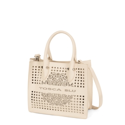 Bergamotto Medium perforated handbag, natural