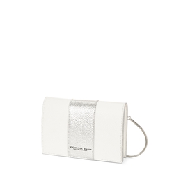Dalia Small leather crossbody bag, white