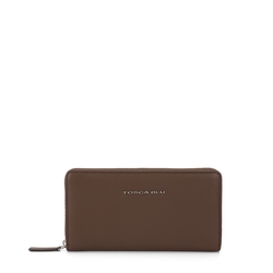 Nocciola Large zip-around leather wallet, brown