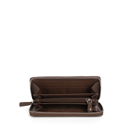 Nocciola Large zip-around leather wallet, brown