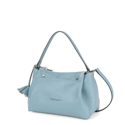 Ortensia Medium leather slouchy bag with tassel, light blue