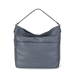 Biancospino Large leather slouchy bag, blue