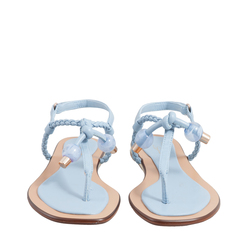 Costa Rei Low heel flip-flop with decoration, light blue, 36 EU