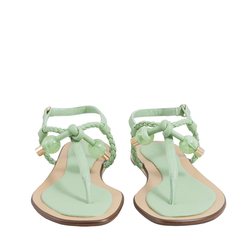 Costa Rei Low heel flip-flop with decoration, green, 39 EU
