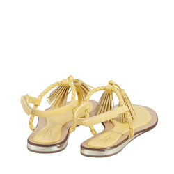 Costa Rei Low heel flip flops with tassels, yellow, 38 EU