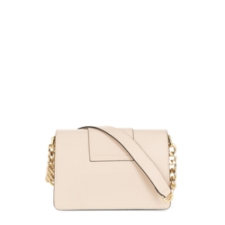 Lavanda Leather shoulder bag with flap and chain, pink