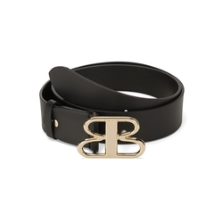 Tosca Blu Regular leather belt with TB buckle, black, 90 EU