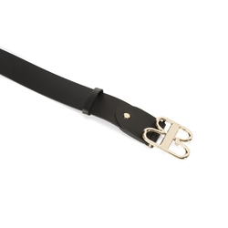 Tosca Blu Regular leather belt with TB buckle, black, 90 EU