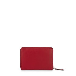 Biancospino Small leather wallet with zip-around closure, red