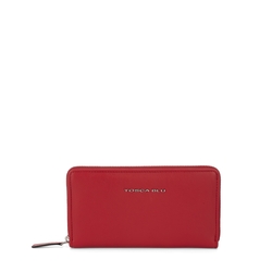 Biancospino Large zip-around leather wallet, red