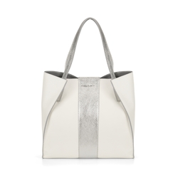 Dalia Large leather tote bag, white