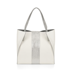Dalia Large leather tote bag, white