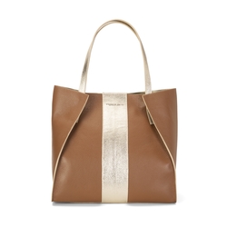 Dalia Large leather tote bag, brown