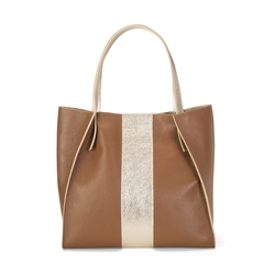 Dalia Large leather tote bag, brown