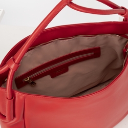 Mandarino Large leather Hobo shoulder bag, red