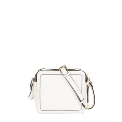 Gelsomino Small leather crossbody bag with chain, white