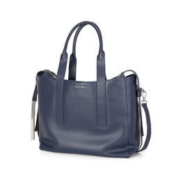 Iris Leather tote bag, blue
