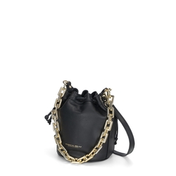 Geranio Chain leather bucket bag , black