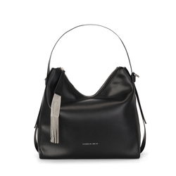 Iris Leather slouchy bag, black