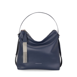 Iris Leather slouchy bag, blue