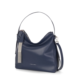Iris Leather slouchy bag, blue