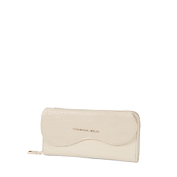 Ciclamino Large zip-around leather wallet, white