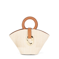 Non Ti Scordar Di Me Mini basket handbag with pendant, brown